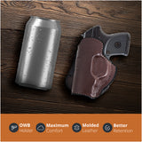 Leather OWB Paddle Holster For Small 380's Pistol, Ruger LCP