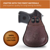 Leather OWB Paddle Holster For Small 380's Pistol, Ruger LCP