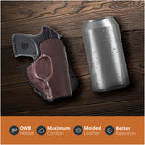Leather OWB Paddle Holster For Small 380's Pistol, Ruger LCP