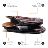 Leather OWB Paddle Holster For Small 380's Pistol, Ruger LCP