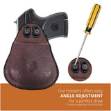Leather OWB Paddle Holster For Small 380's Pistol, Ruger LCP