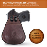 Leather OWB Paddle Holster For Small 380's Pistol, Ruger LCP