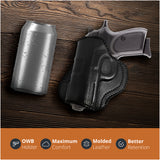 Leather OWB Paddle Holster For Small Guns 1911 3", Colt 1911 3"