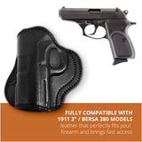 Leather OWB Paddle Holster For Small Guns 1911 3", Colt 1911 3"