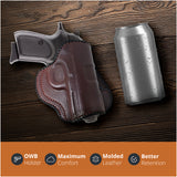 Leather OWB Paddle Holster For Small Guns 1911 3", Colt 1911 3"