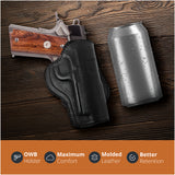 Leather OWB Paddle Holster For Guns 1911 4", Colt 1911 4"