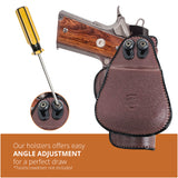 Leather OWB Paddle Holster For Guns 1911 4", Colt 1911 4"