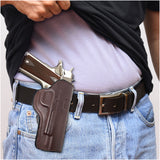 Leather OWB Paddle Holster For Guns 1911 5", Colt 1911 5"