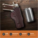 Leather OWB Paddle Holster For Guns 1911 5", Colt 1911 5"