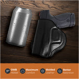 Leather OWB Paddle Holster For S&W M&P Shield, Springfield XDS