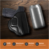 Leather OWB Paddle Holster For S&W M&P Shield, Springfield XDS