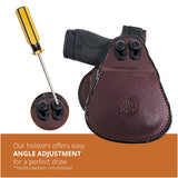 Leather OWB Paddle Holster For S&W M&P Shield, Springfield XDS