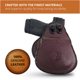Leather OWB Paddle Holster For S&W M&P Shield, Springfield XDS