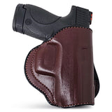 Leather OWB Paddle Holster For S&W M&P Shield, Springfield XDS