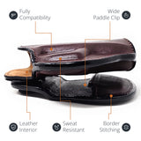 Leather OWB Paddle Holster For S&W M&P Shield, Springfield XDS