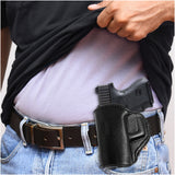 Leather OWB Paddle Holster For Glock 26, Walther P22 Nano