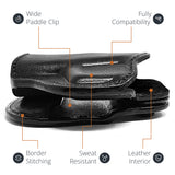 Leather OWB Paddle Holster For Glock 26, Walther P22 Nano
