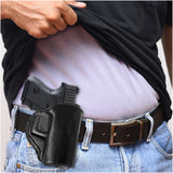 Leather OWB Paddle Holster For Glock 26, Walther P22 Nano