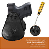 Leather OWB Paddle Holster For Glock 26, Walther P22 Nano