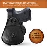 Leather OWB Paddle Holster For Glock 26, Walther P22 Nano