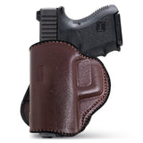 Leather OWB Paddle Holster For Glock 26, Walther P22 Nano