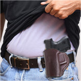 Leather OWB Paddle Holster For Glock 26, Walther P22 Nano