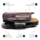 Leather OWB Paddle Holster For Glock 26, Walther P22 Nano
