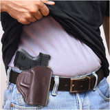 Leather OWB Paddle Holster For Glock 26, Walther P22 Nano