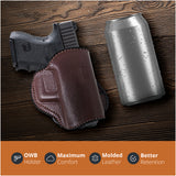 Leather OWB Paddle Holster For Glock 26, Walther P22 Nano