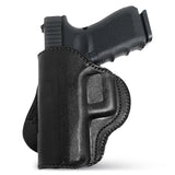 Leather OWB Paddle Holster For Glock 19, S&W M&P Compact 9mm