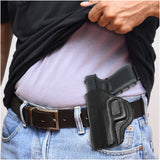 Leather OWB Paddle Holster For Glock 19, S&W M&P Compact 9mm