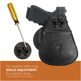 Leather OWB Paddle Holster For Glock 19, S&W M&P Compact 9mm