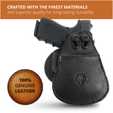 Leather OWB Paddle Holster For Glock 19, S&W M&P Compact 9mm