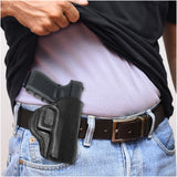 Leather OWB Paddle Holster For Glock 19, S&W M&P Compact 9mm