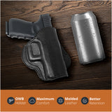 Leather OWB Paddle Holster For Glock 19, S&W M&P Compact 9mm