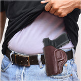 Leather OWB Paddle Holster For Glock 19, S&W M&P Compact 9mm