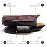 Leather OWB Paddle Holster For Glock 19, S&W M&P Compact 9mm