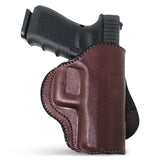 Leather OWB Paddle Holster For Glock 19, S&W M&P Compact 9mm