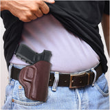 Leather OWB Paddle Holster For Glock 19, S&W M&P Compact 9mm
