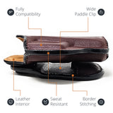 Leather OWB Paddle Holster For Glock 19, S&W M&P Compact 9mm