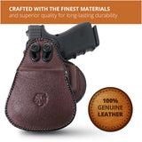 Leather OWB Paddle Holster For Glock 19, S&W M&P Compact 9mm