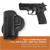 Leather OWB Paddle Holster For S&W M&P Full, Beretta 92FS