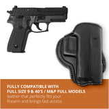 Leather OWB Paddle Holster For S&W M&P Full, Beretta 92FS