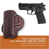 Leather OWB Paddle Holster For S&W M&P Full, Beretta 92FS
