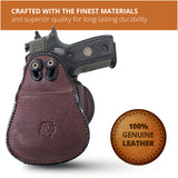 Leather OWB Paddle Holster For S&W M&P Full, Beretta 92FS