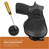 Leather OWB Paddle Holster For Glock 21, Beretta PX4 Storm