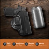 Leather OWB Paddle Holster For Glock 21, Beretta PX4 Storm