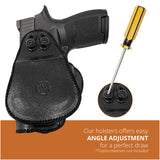 Leather OWB Paddle Holster For Glock 21, Beretta PX4 Storm