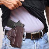 Leather OWB Paddle Holster For Glock 21, Beretta PX4 Storm