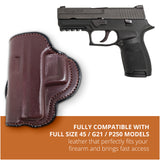 Leather OWB Paddle Holster For Glock 21, Beretta PX4 Storm